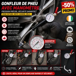 Gonfleur pneus avec jauge pression